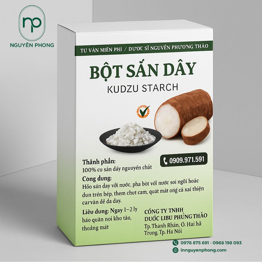 In Hộp Giấy Đựng Bột Sắn Dây
